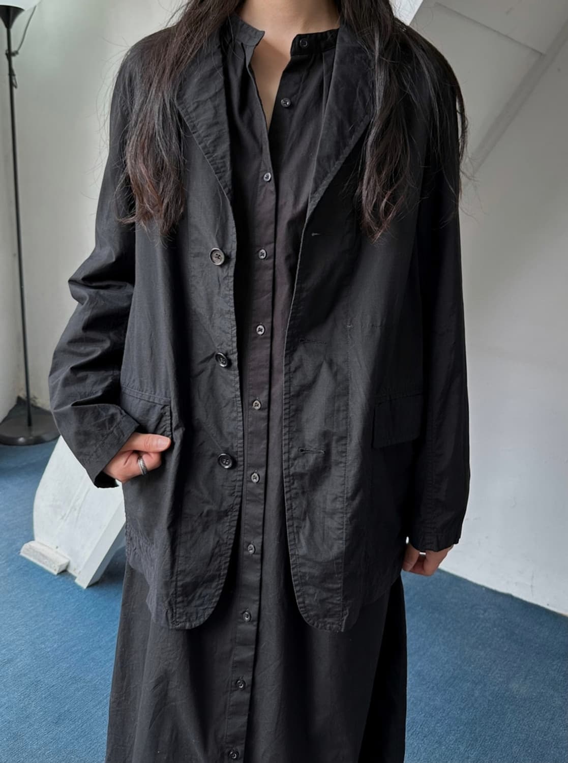 Washed cotton nylon 3B tailored jacket 상품이미지8