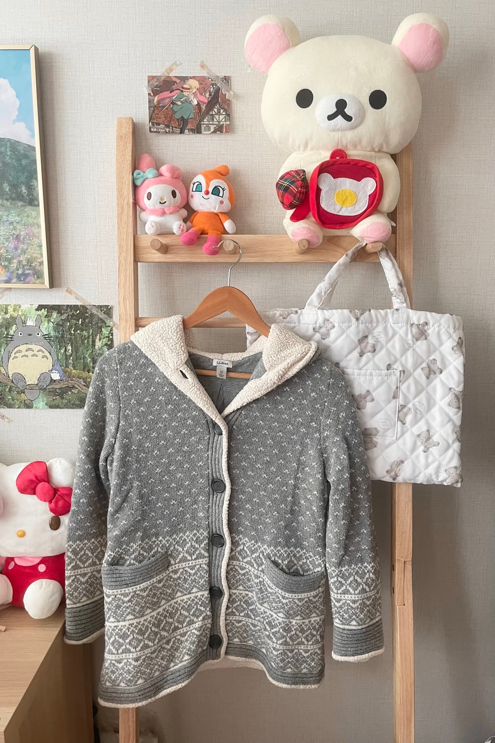 모리걸 빈티지 그레이 후드 노르딕 가디건 🩶🤍 상품이미지1