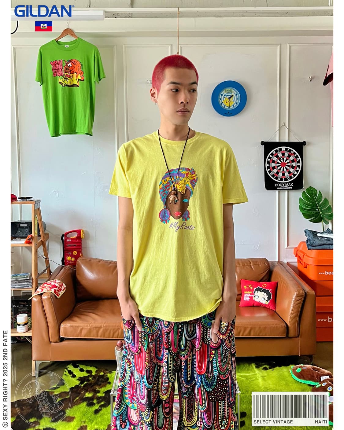 Gildan Based Vintage Printing T-Shirt 상품이미지1