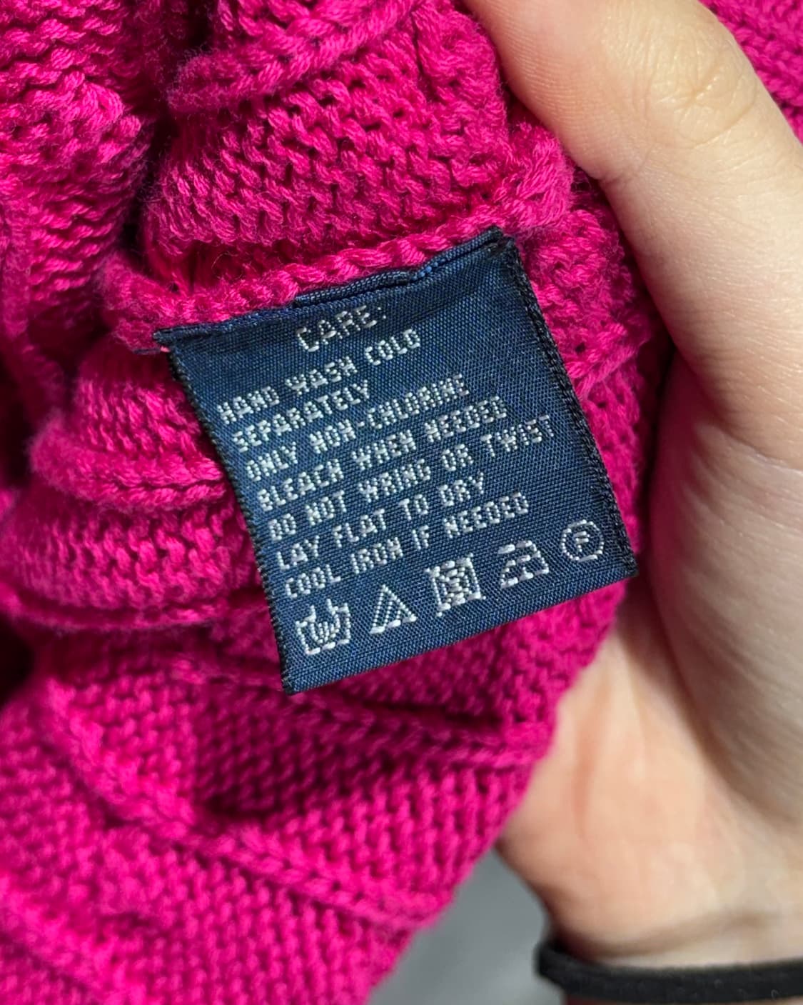 M 폴로랄프로렌 딥핑크 브이넥 케이블 니트 상품이미지6