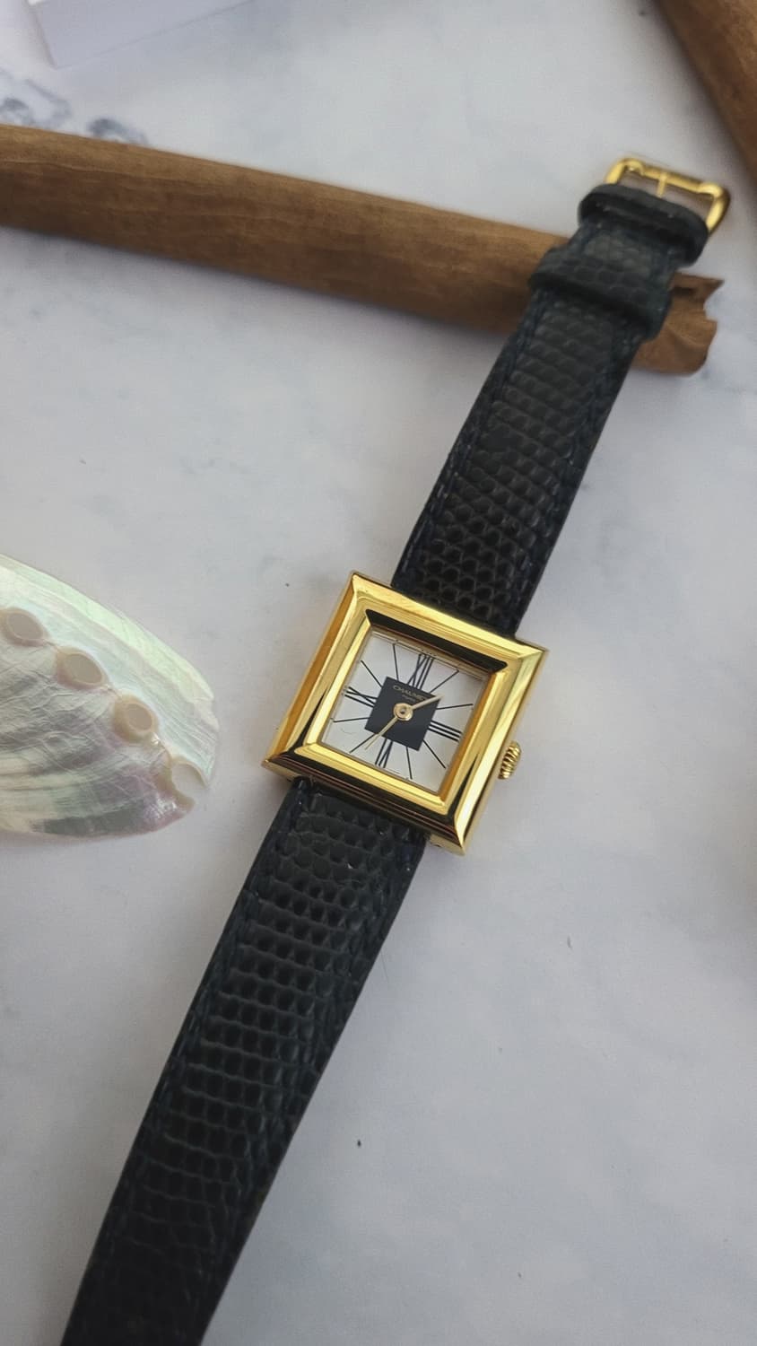 [특가상품]정품 쇼메 아르데코 스퀘어 쿼츠 시계 [정품 가죽줄,버클 3개 상품이미지5