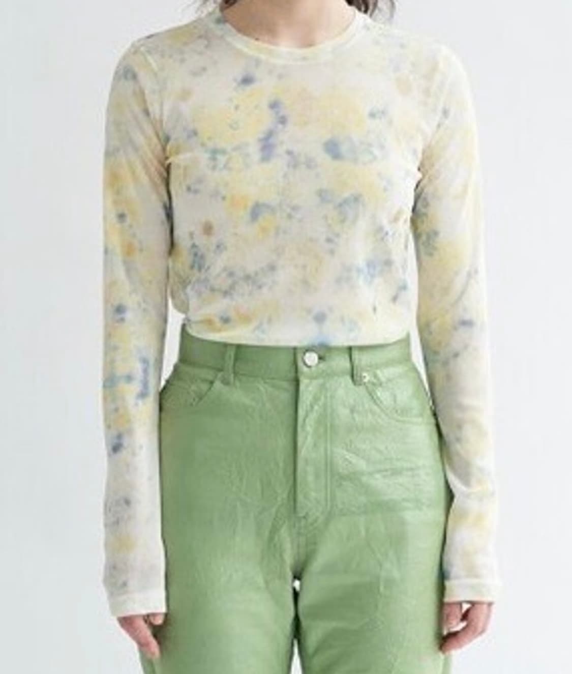 티크 Teak 다이드 메쉬 롱 슬리브 탑 상품이미지1