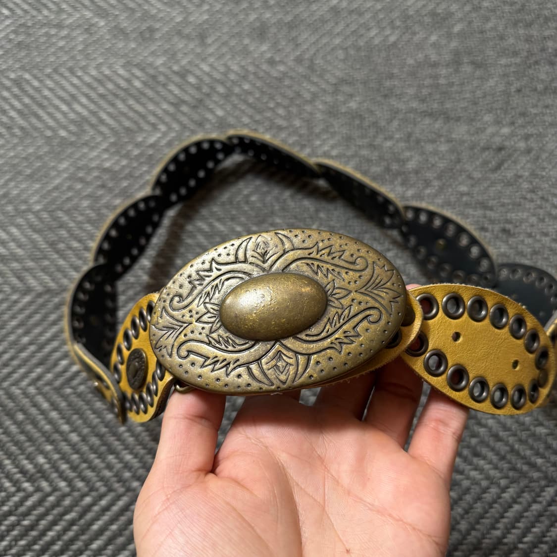 빈티지 웨스턴 가죽 동글이 벨트 상품이미지2