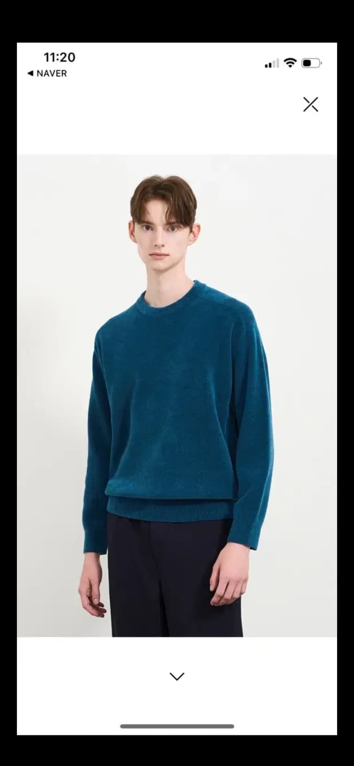 타임옴므 울 블렌드 니트 스모크블루색상 95사이즈 팔아요. 상품이미지4