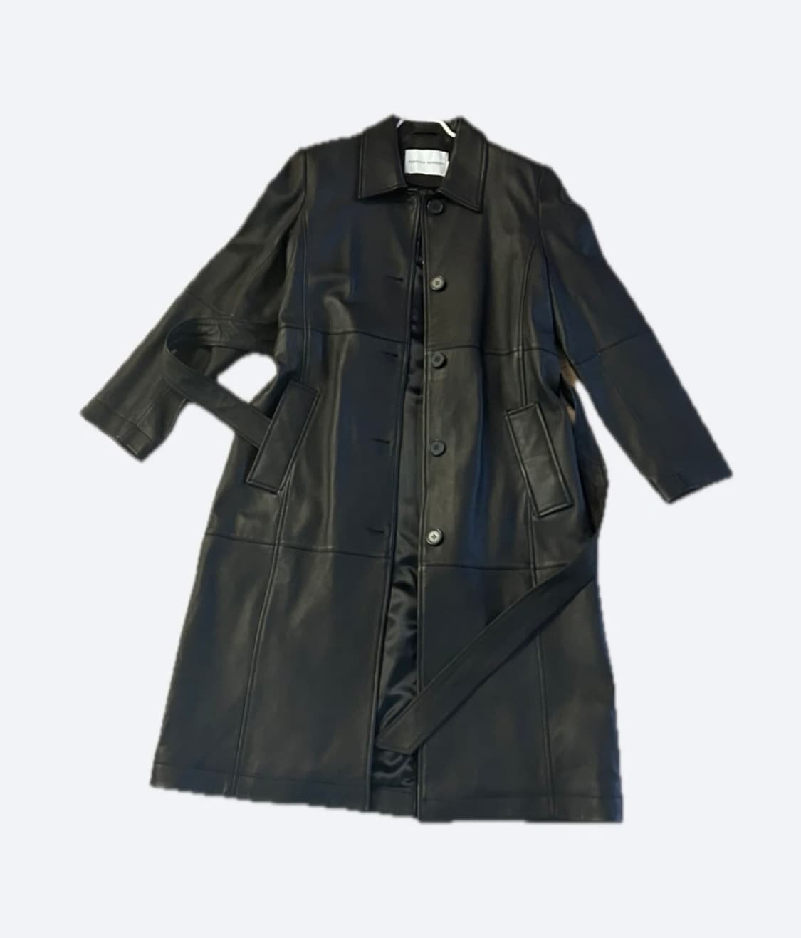 [새상품,100만원대] 블랙 레더 롱 자켓, 코트🖤 상품이미지4