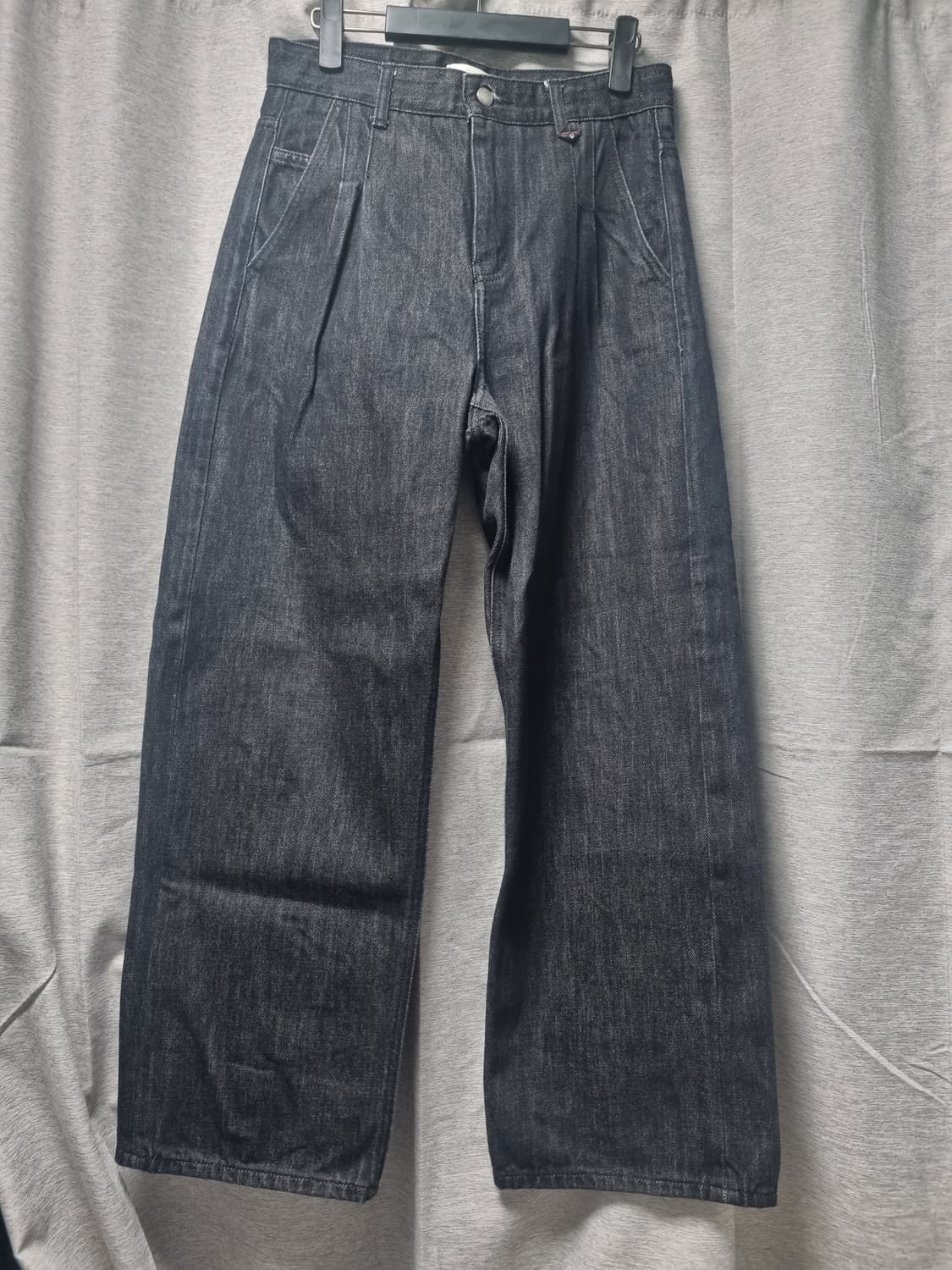 포트너스 투턱 와이드 블랙 데님 M 상품이미지1