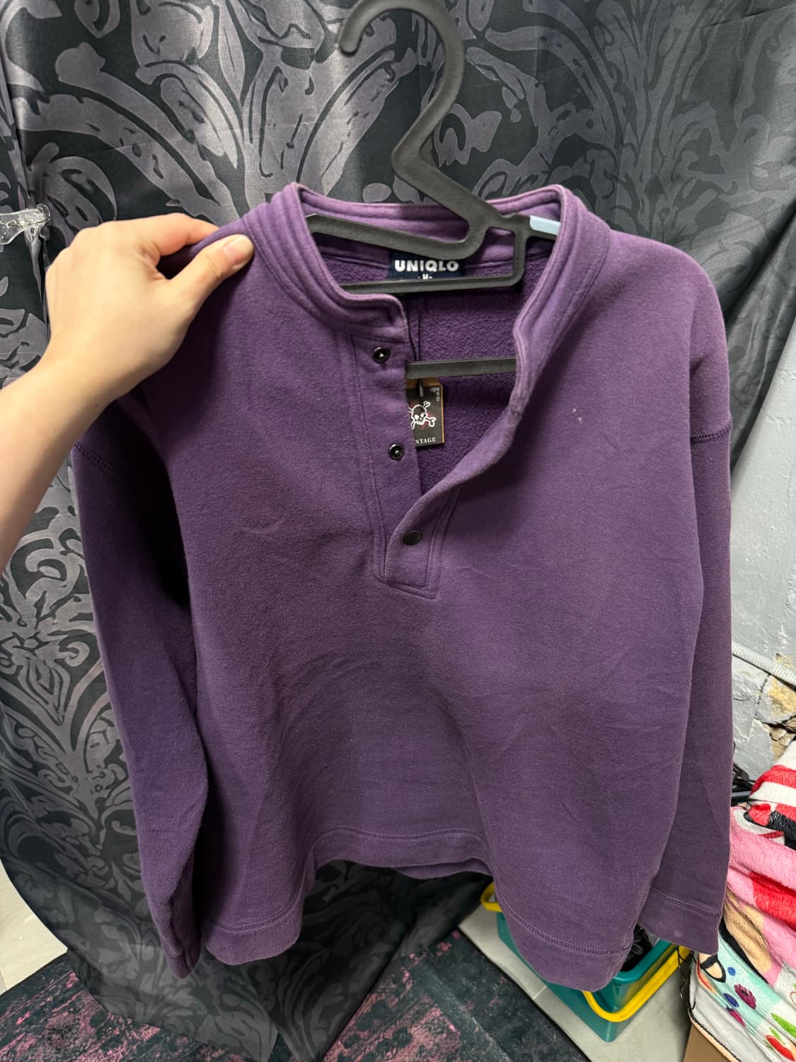 일본판 유니클로 하이넥 버튼 맨투맨 상품이미지5