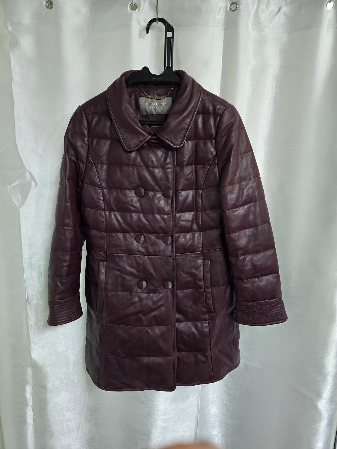 올리비아로렌 양가죽 패딩코트 버건디 (1579) 상품이미지1