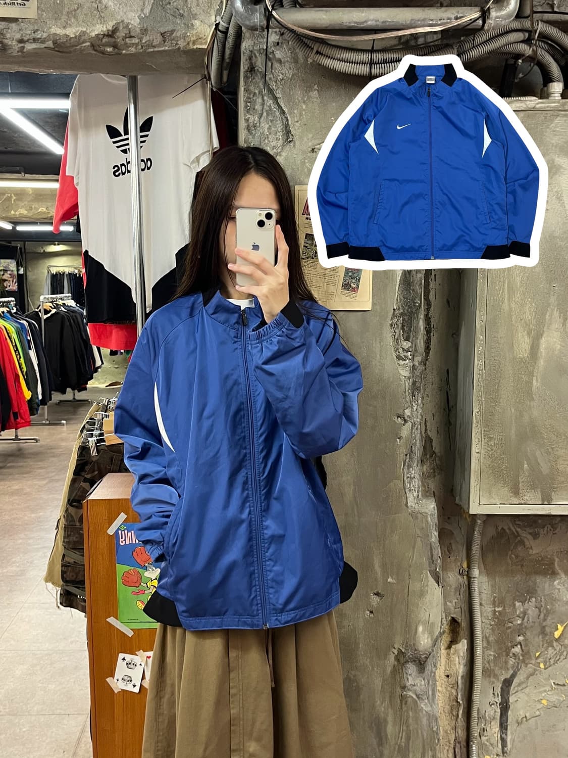 나이키 00s 스우시 폴리 바람막이 블루 L #csz1292  상품이미지1