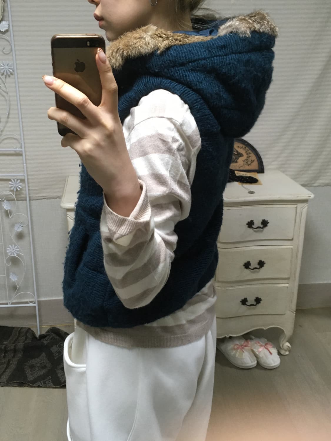 jpn vintage 울프조 후드 베스트 상품이미지4