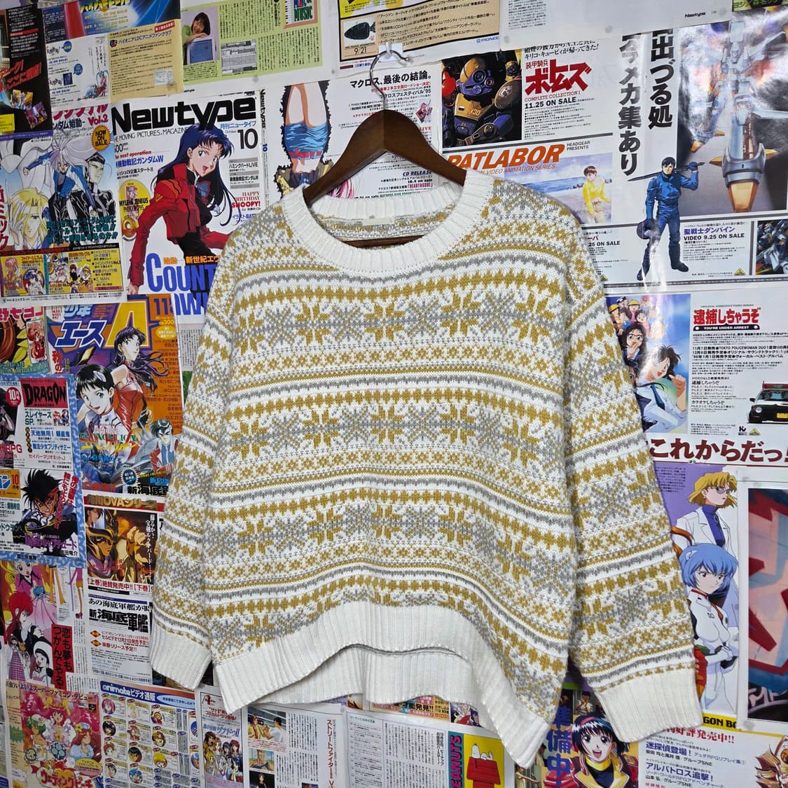 JPN 지유 옐로우 화이드 노르딕 패턴 니트 상품이미지2