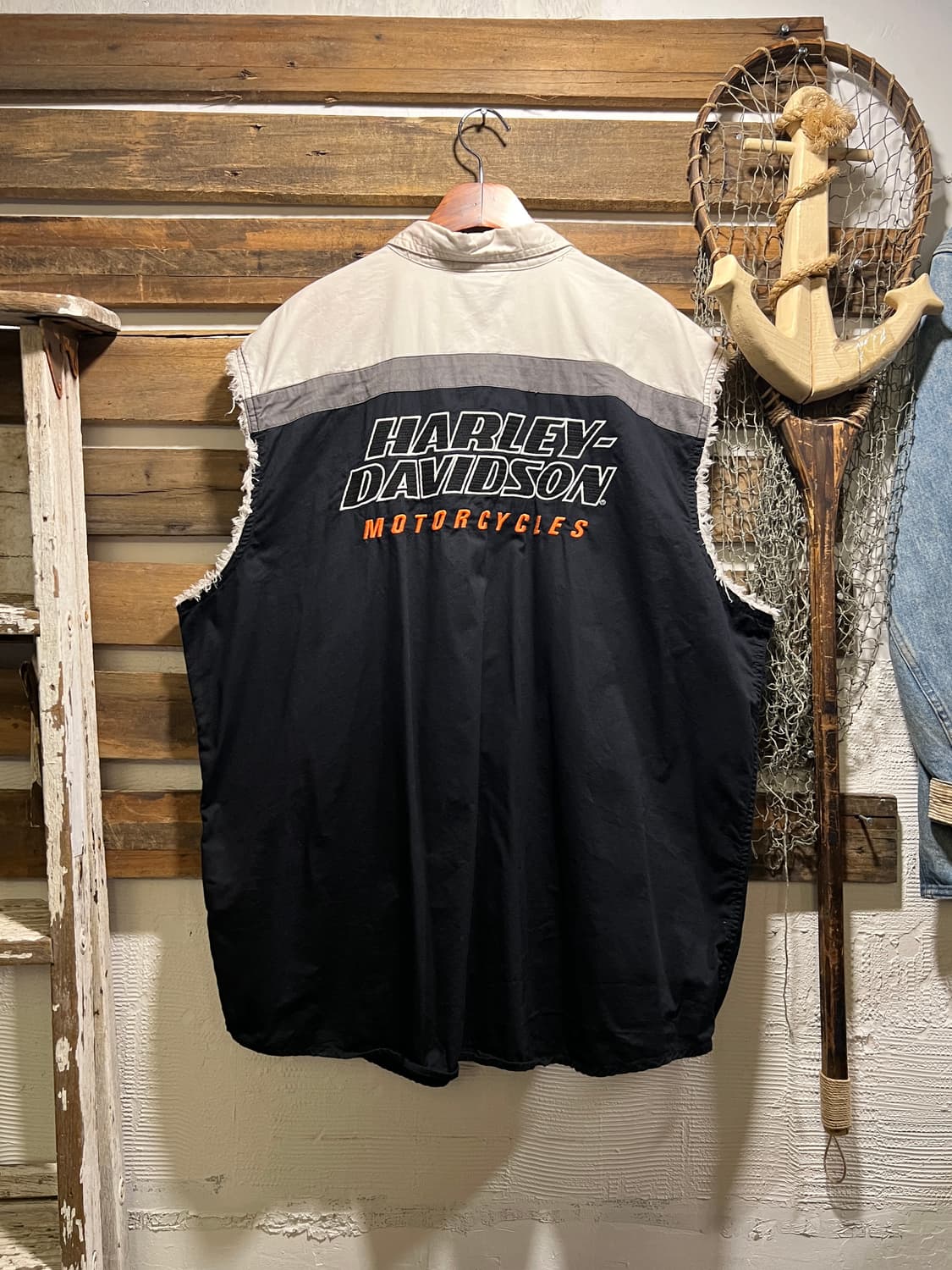 [3XL]할리데이비슨 USA 슬리브 컷팅 모터사이클 셔츠 상품이미지1