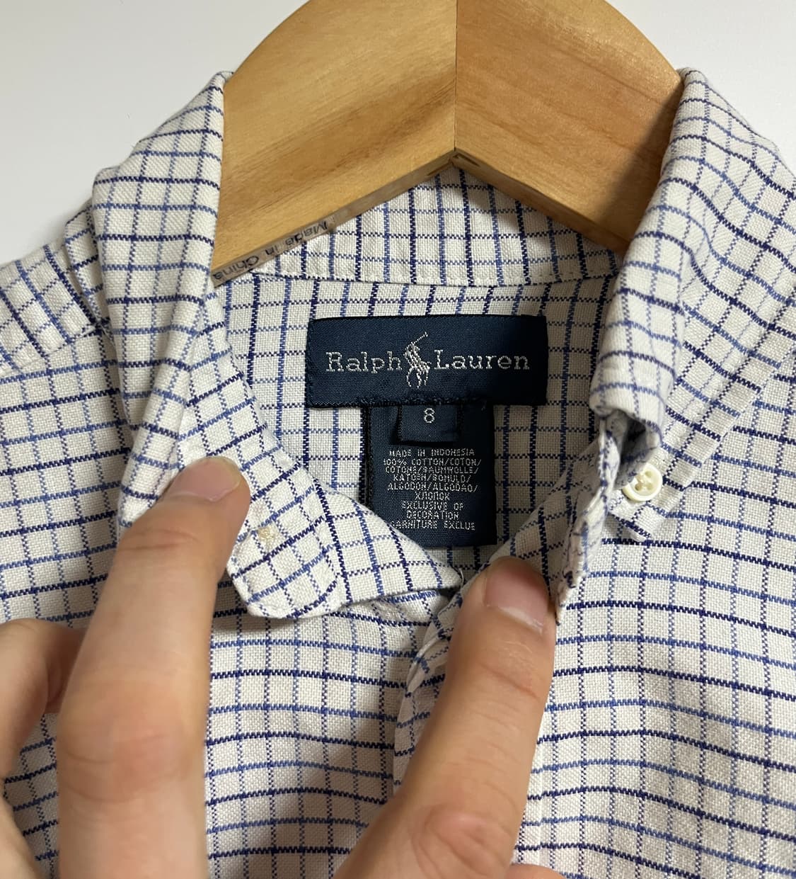 폴로랄프로렌 다탄 체크 크롭 셔츠 남방 8사이즈 상품이미지5