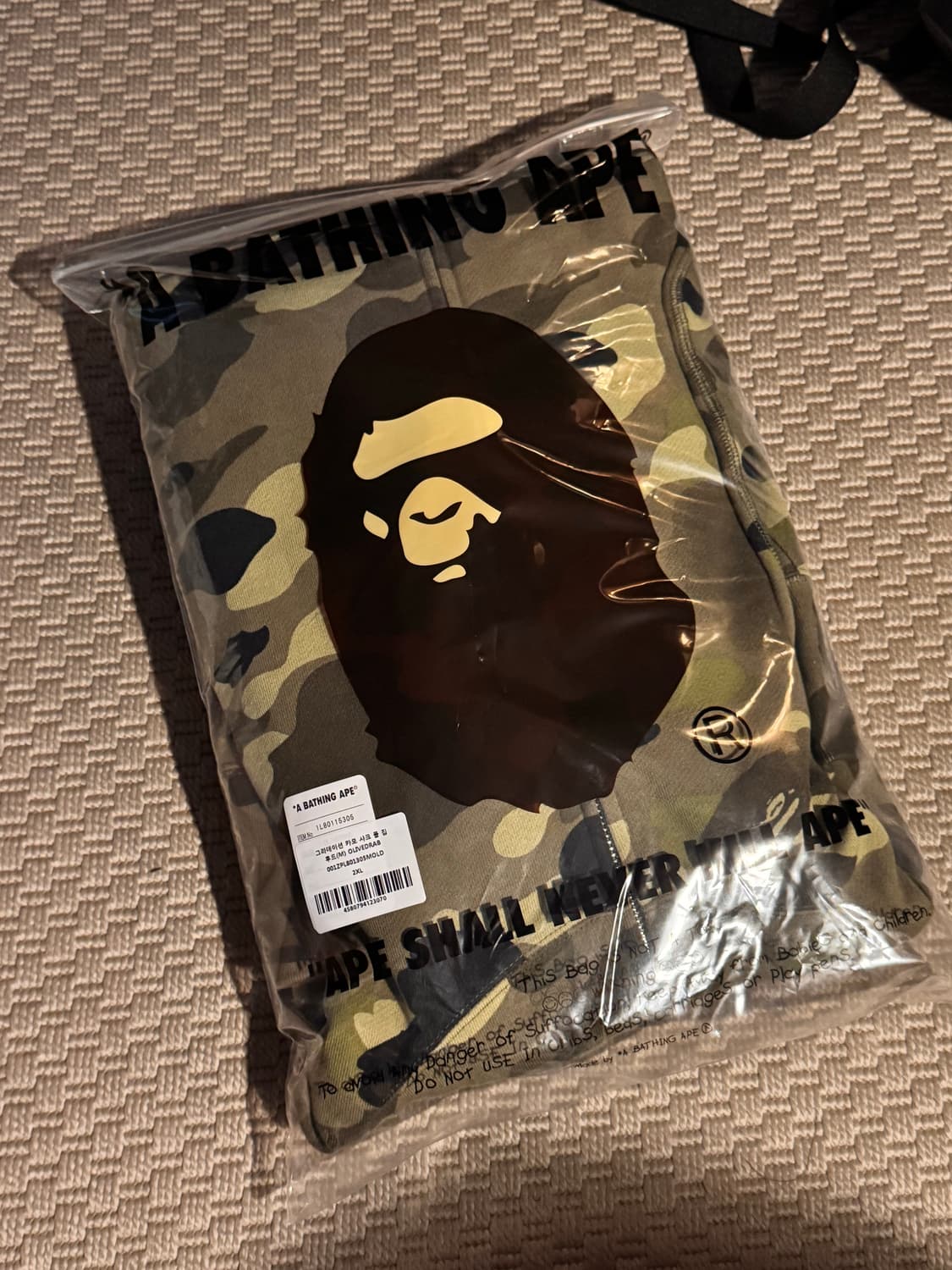 베이프 그라데이션 카모 샤크 풀 집 후드(M) 올리브 드랍 상품이미지4