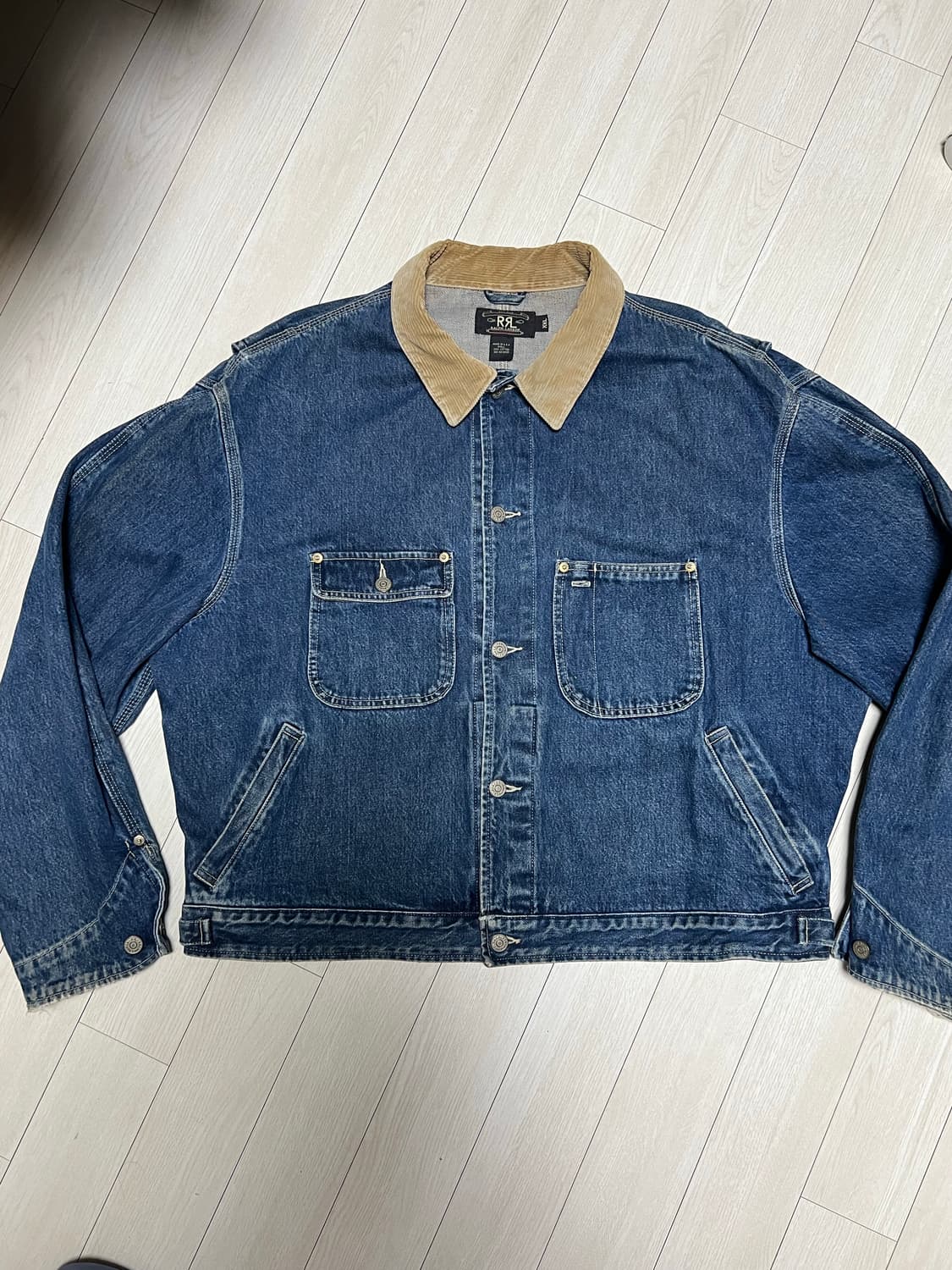 90s더블알엘 RRL 코듀로이카라 데님자켓 XXL 상품이미지1