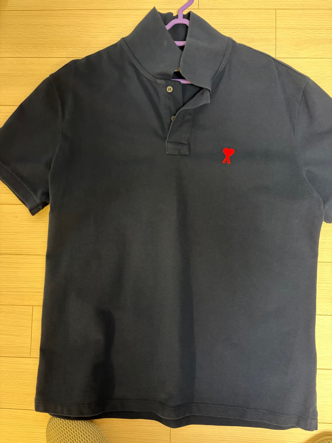 아미 스몰 하트 로고 폴로 셔츠 노틱 블루 상품이미지1