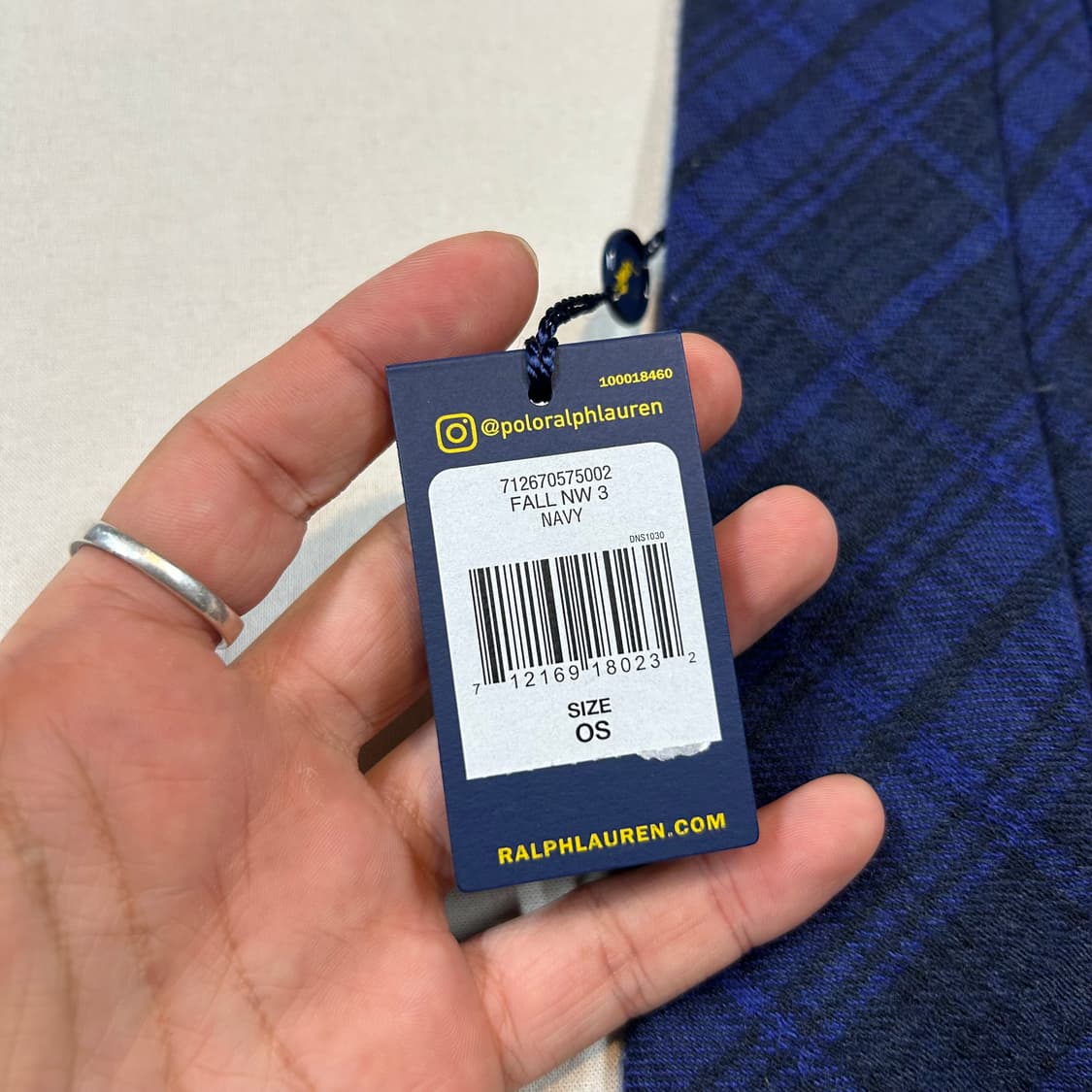 폴로 랄프로렌 울 네이비 체크 무늬 넥타이 상품이미지6