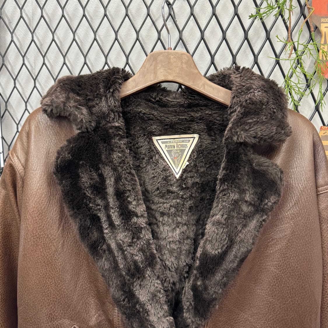 90s MARVIN RICHARDS 플라이트 보머 레더자켓 다크브라운 상품이미지3