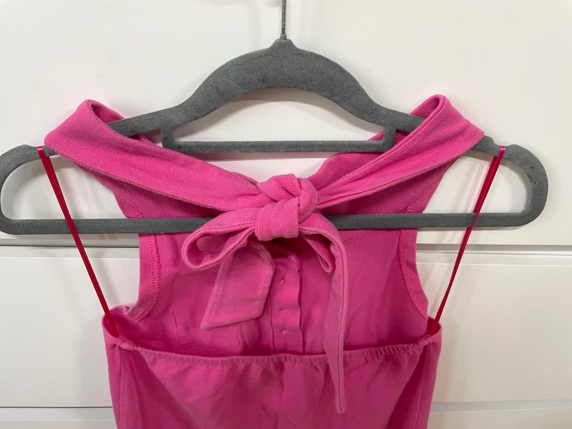 폴햄 핫핑크 홀터넥 백리스 폴로 원피스 상품이미지5