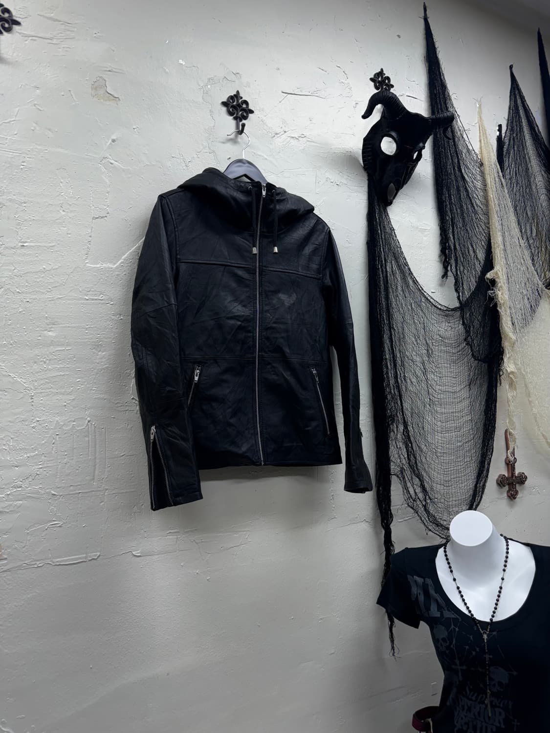 Roshell 00s ninja hood leather jacket 상품이미지1