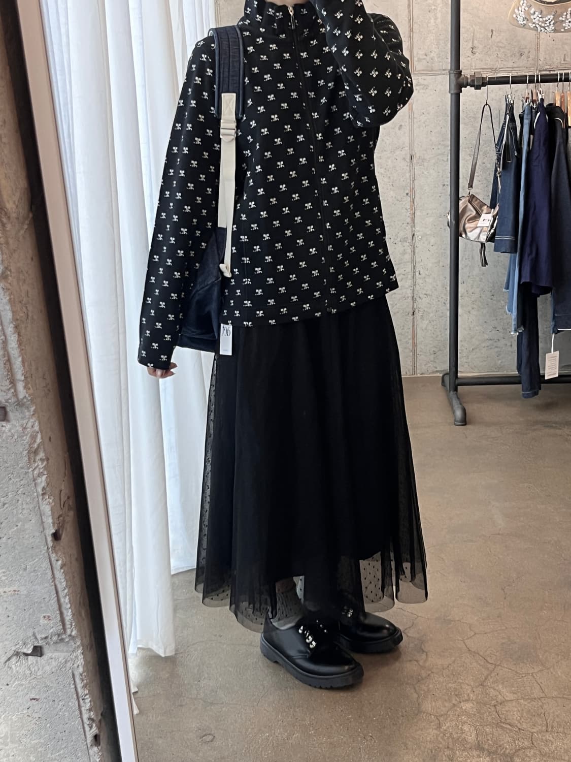 00s COURREGES 꾸레쥬 로고 패턴 집업 상품이미지3