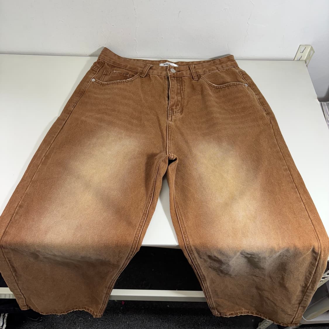 L-XL 빈티지 하이웨스트 된장워시드 와이드핏 데님팬츠 상품이미지2