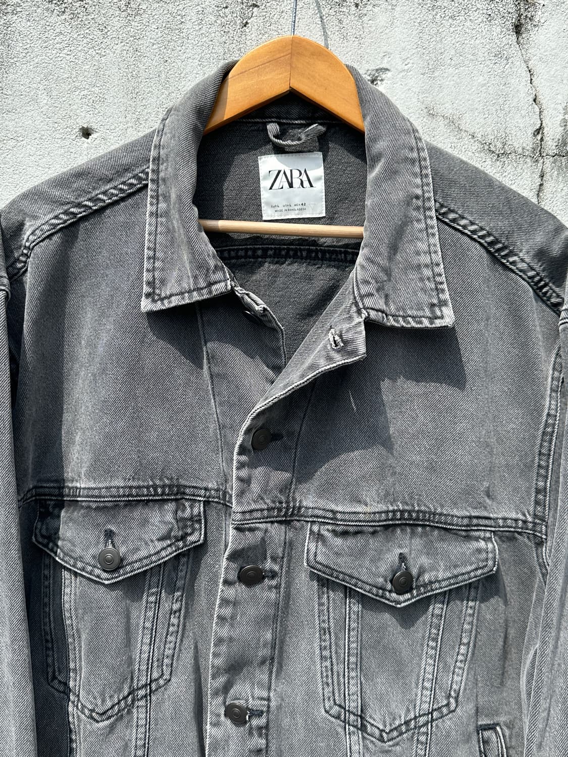 [XL] 자라 그레이 워싱 데님 트러커 자켓 상품이미지2