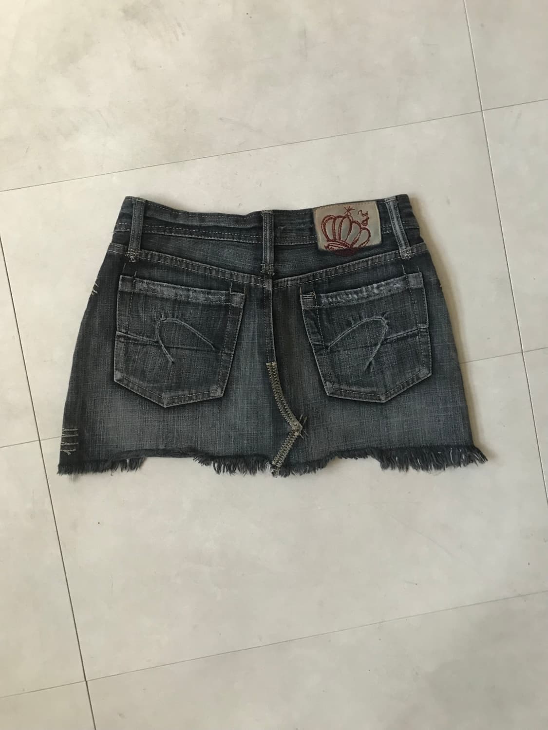 데미지디테일 데님스커트 상품이미지6