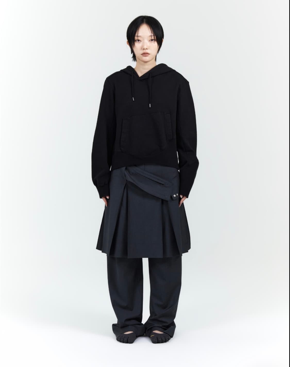 EE GARMENT DYED WAVE HOODED BLACK S 상품이미지2