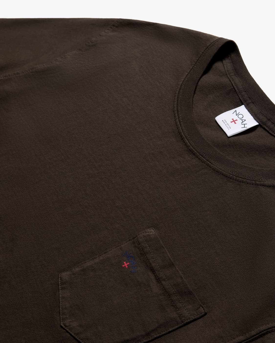 [M] 노아 NOAH 로고 반팔티셔츠 포켓 반팔티 다크 브라운 상품이미지2