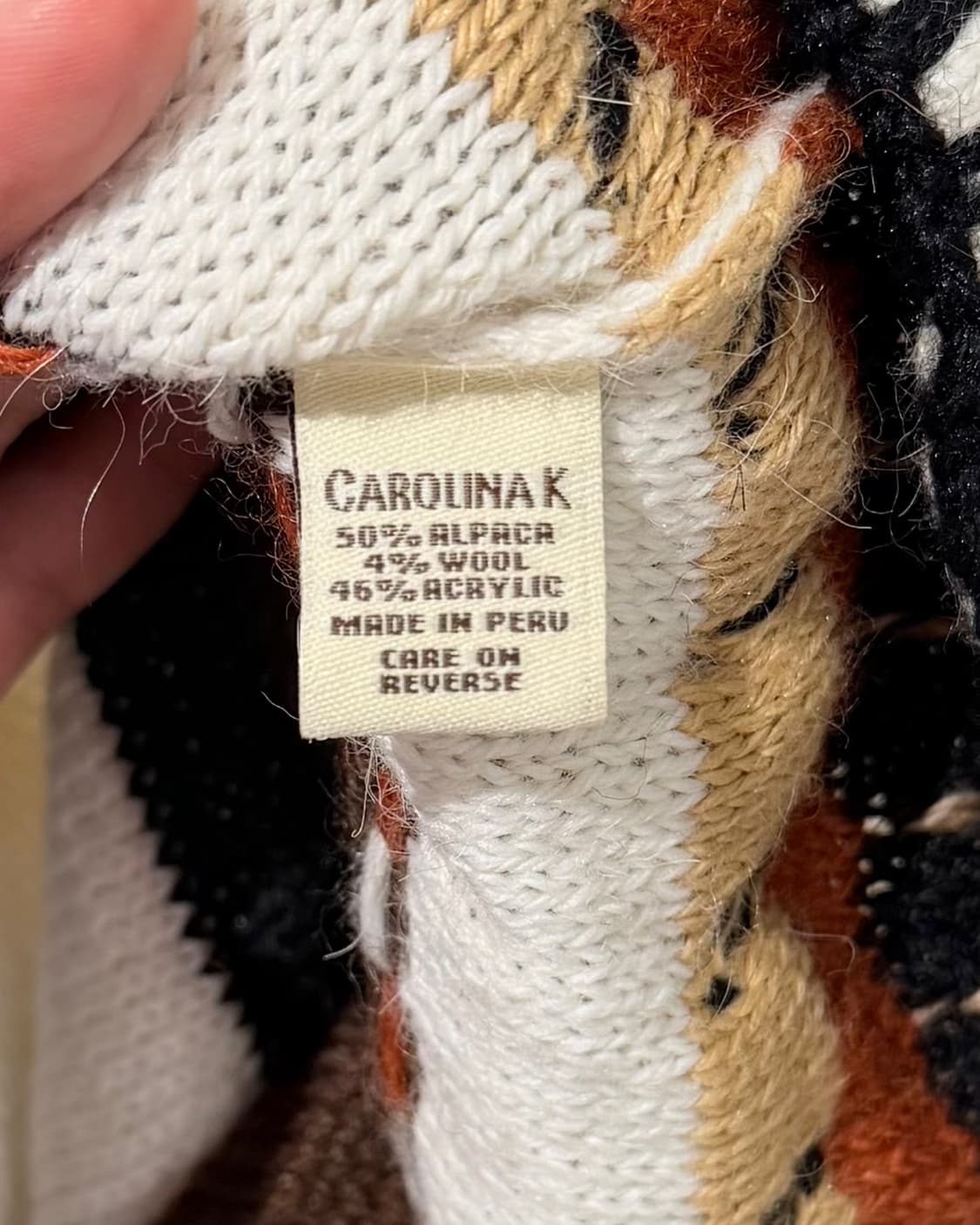 빈티지 캐롤리나 케이 아이보리 배색 니트 집업 가디건 상품이미지8