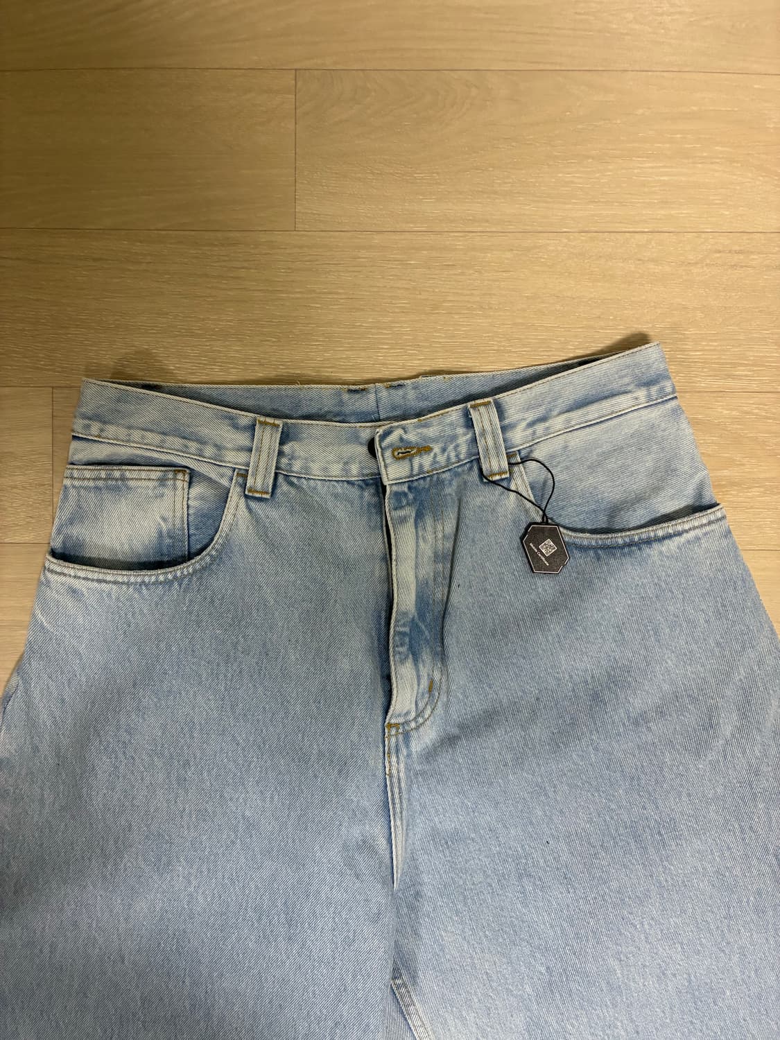 칼하트 WIP 브랜돈 팬츠 블루 헤비 스톤 블리치드 판매 상품이미지3