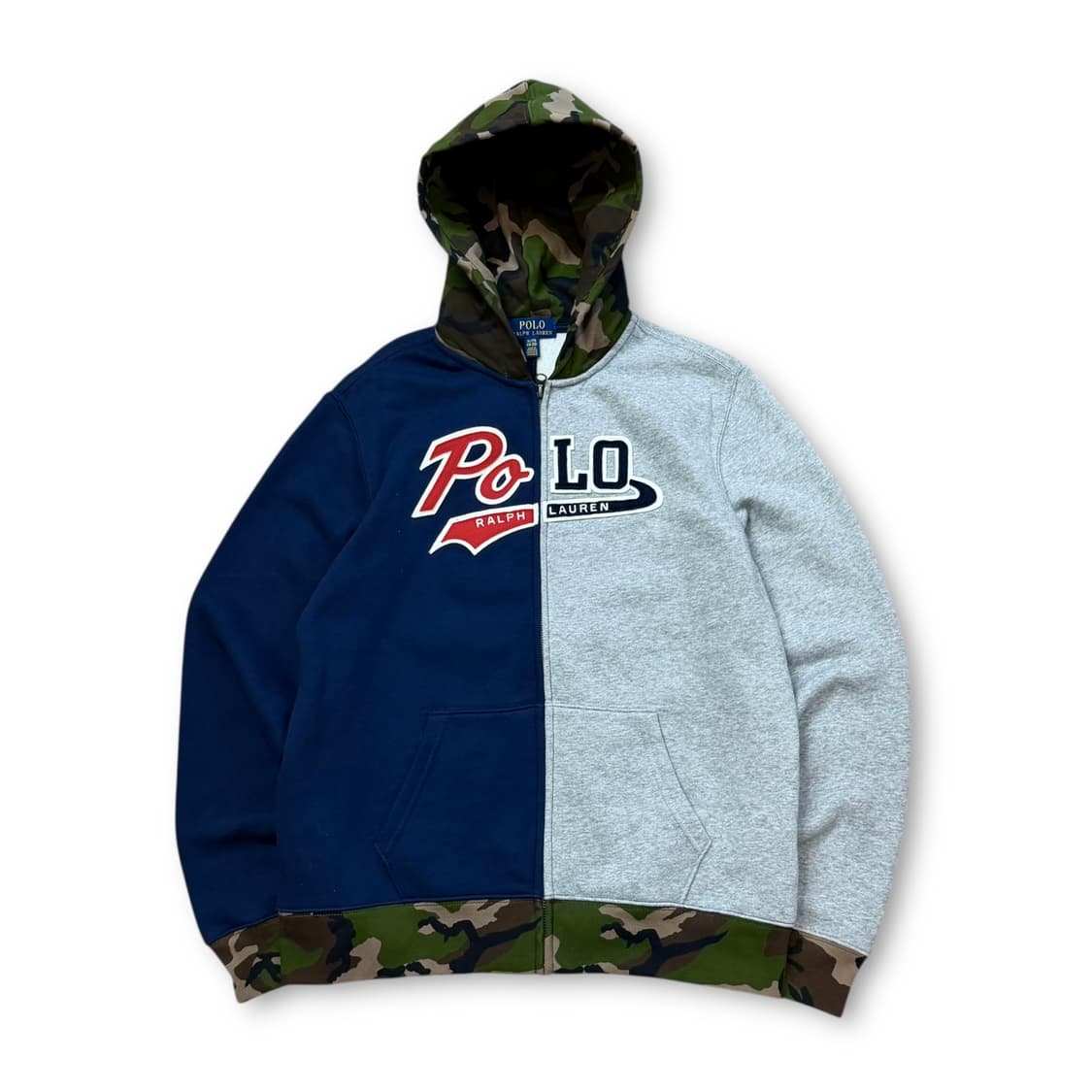 폴로 랄프로렌 카모 플라쥬 컬러블럭 후드집업 상품이미지1