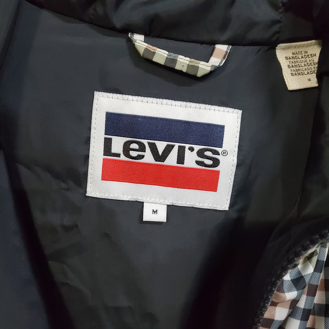 리바이스 채크 패턴 후드 덕다운 패딩  상품이미지7