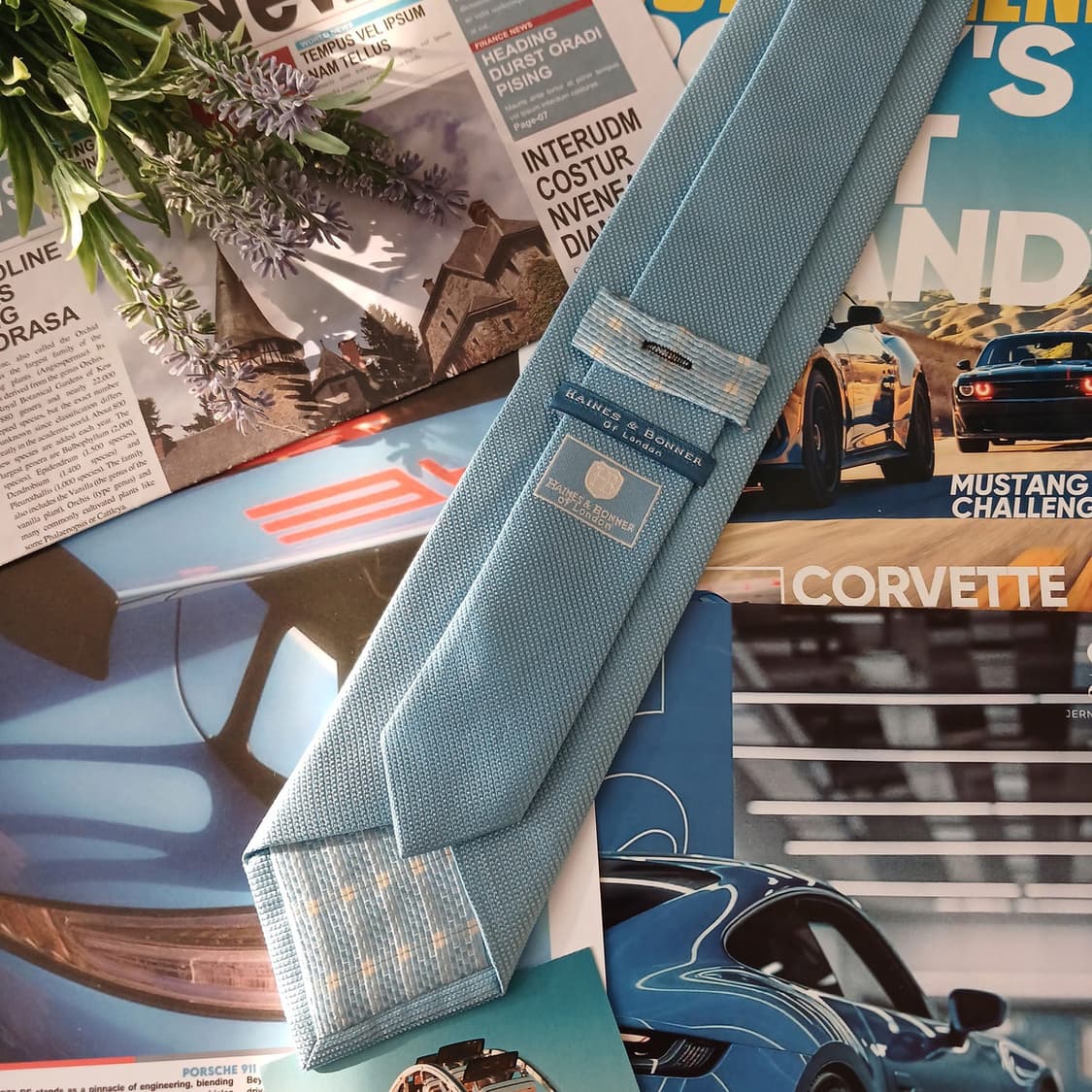 헤인즈 앤 보너 실크 솔리드 자카드 넥타이 8.5cm A등급 A18992 상품이미지3