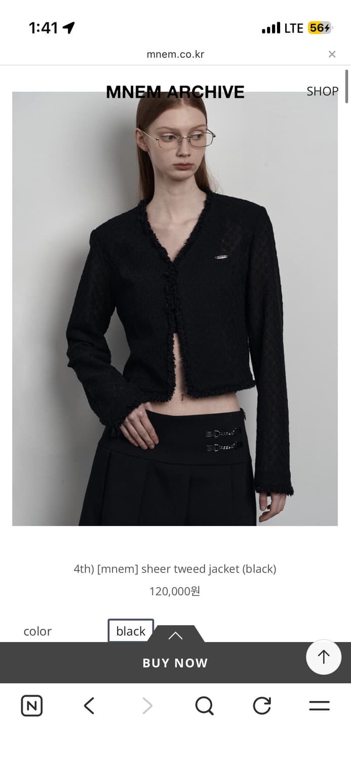 므넴 sheer tweed jacket (black) 상품이미지1