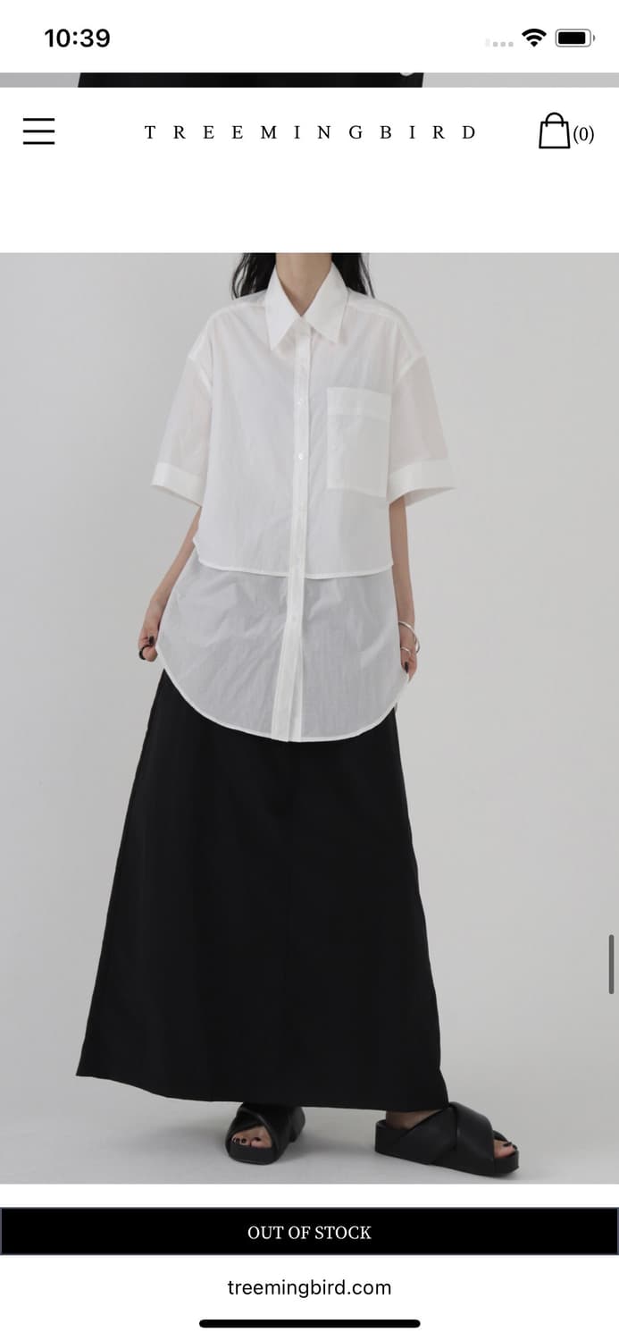 새상품)트리밍버드 레이어드 하프 셔츠 화이트 상품이미지3