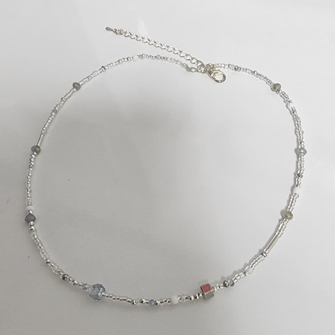 여자 블루 실버 초커목걸이 상품이미지2