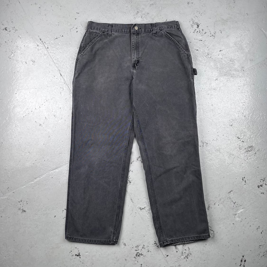 빈티지 칼하트 블랙 그레이 싱글니 카펜터 팬츠 B11 상품이미지3