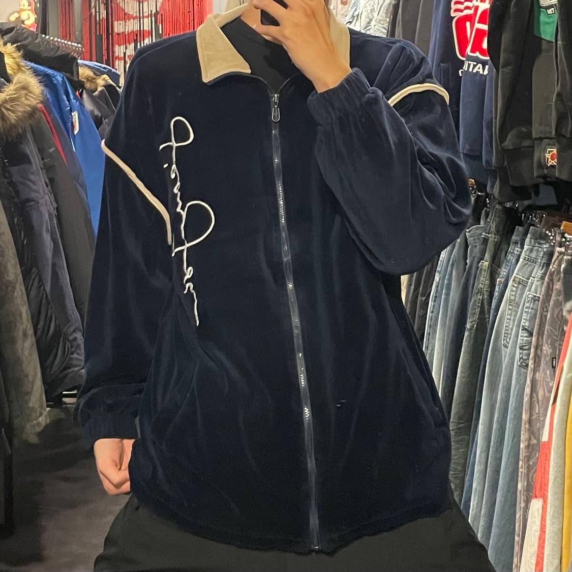 [IM] Sean John 션존 네이비 벨벳 져지 상품이미지1