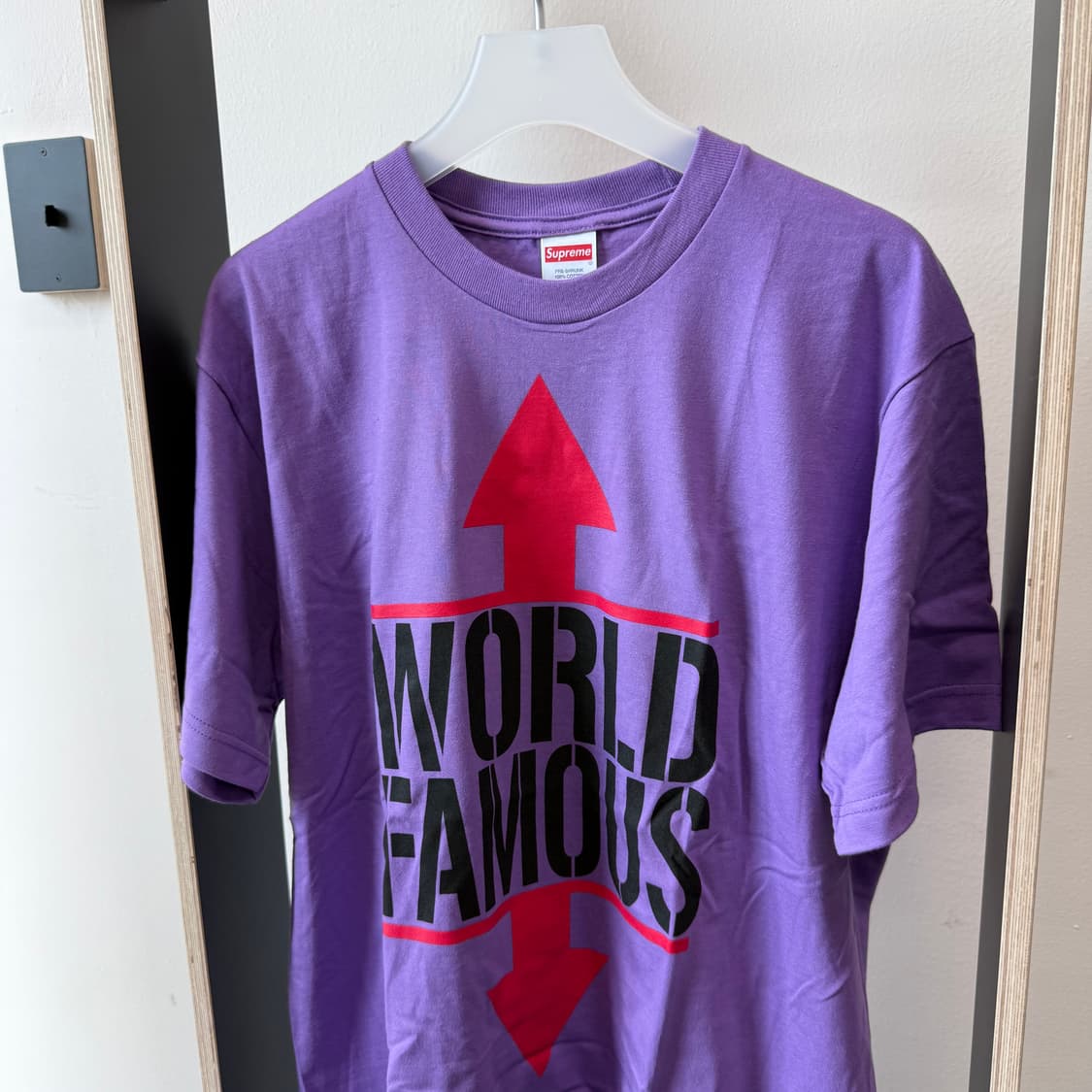 슈프림 월드 와이드 로고 티셔츠 퍼플 상품이미지2