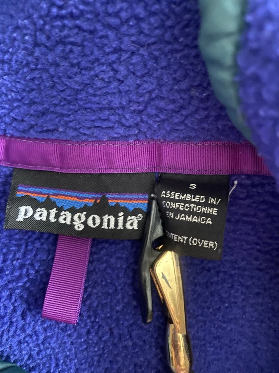 90s 파타고니아 신칠라 스냅-T 퍼플/그린 자메이카 상품이미지5