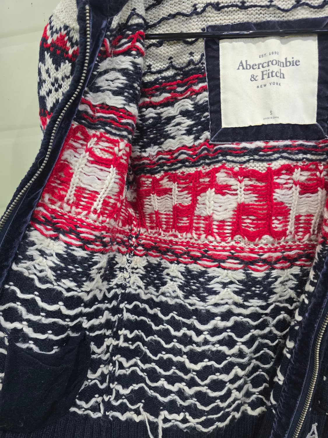 Abercrombie & Fitch 니트 후드집업 S 상품이미지5