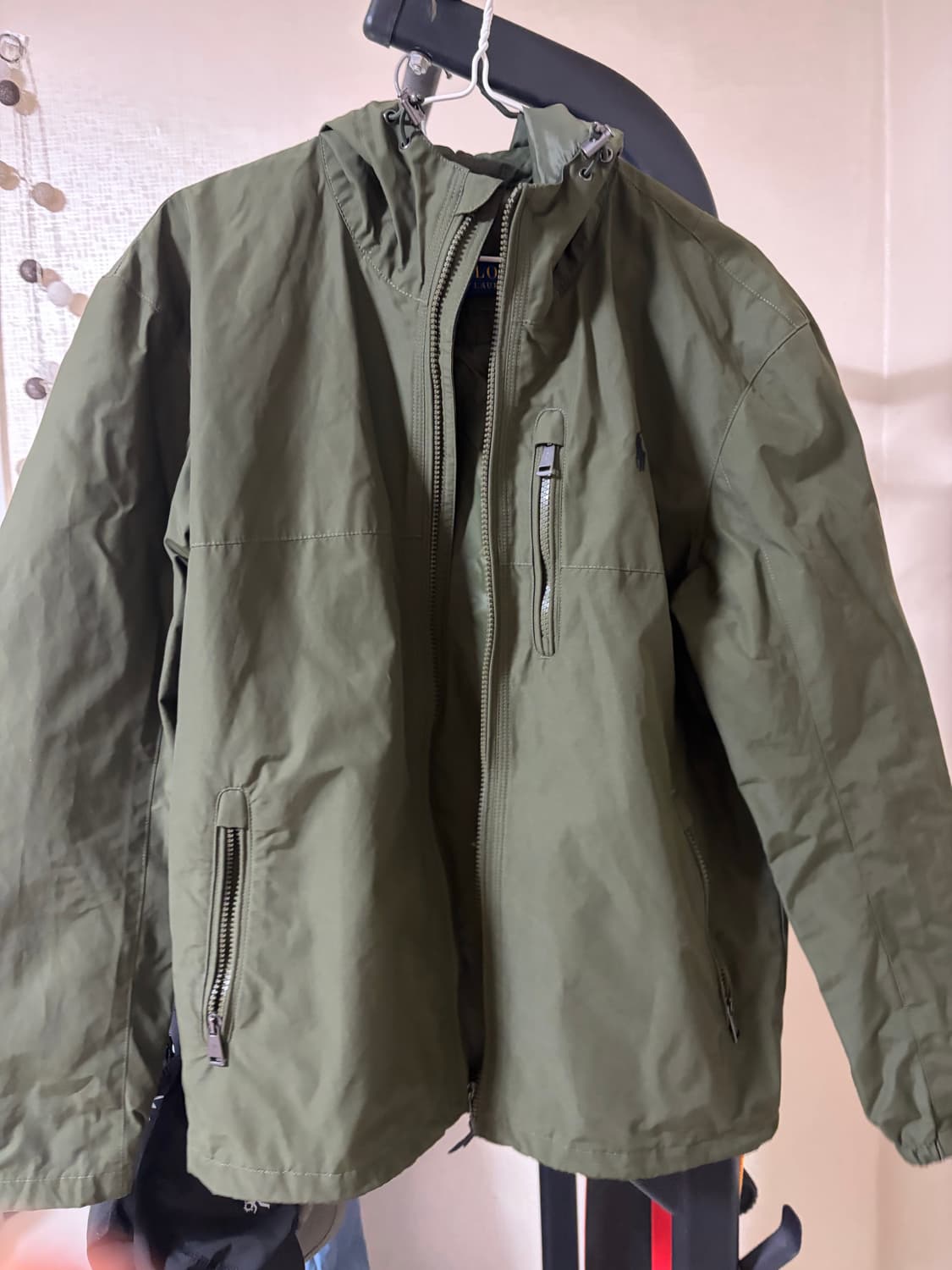 폴로 랄프로렌 남성 후드 바람막이 올리브 M 상품이미지2