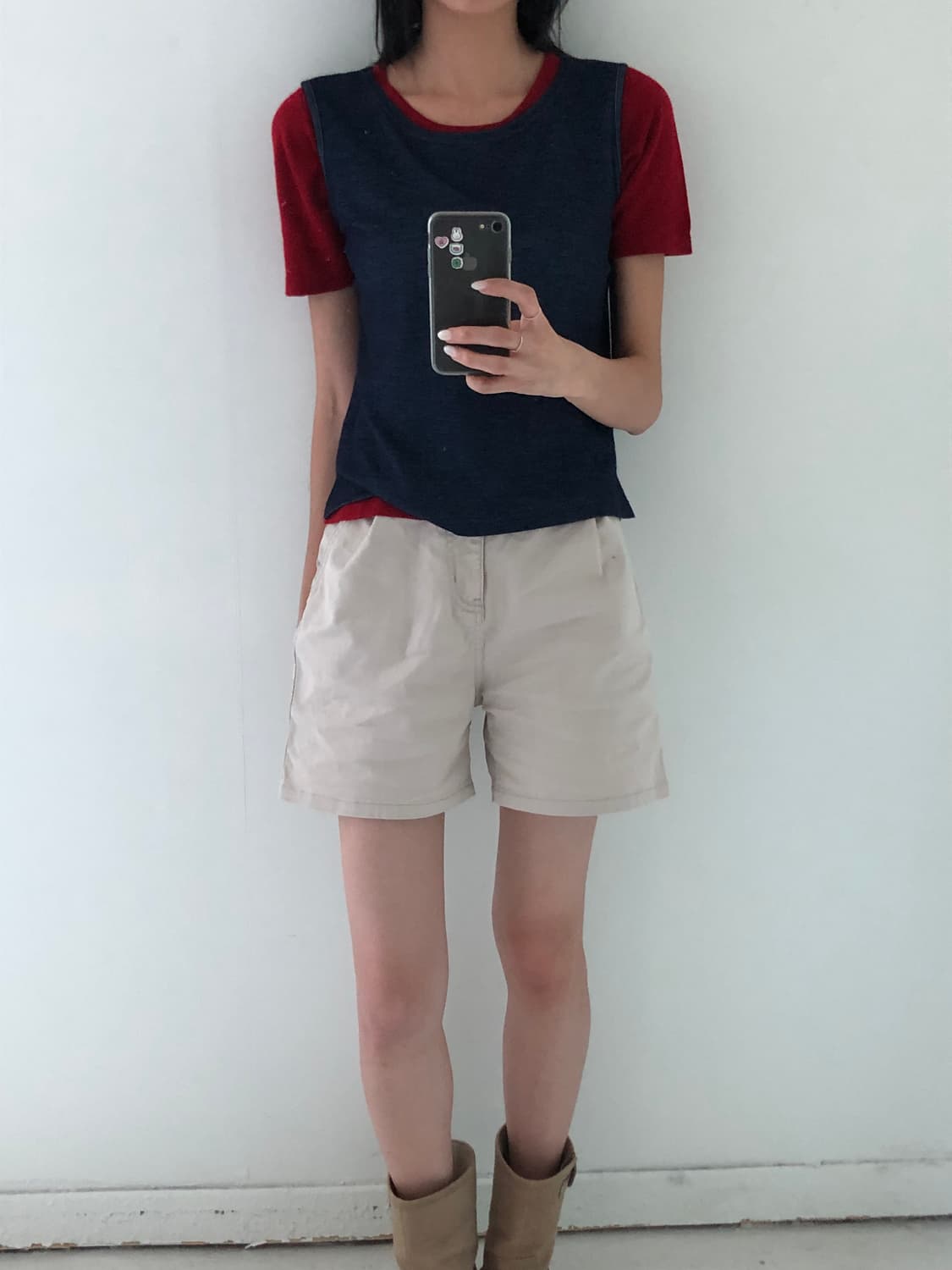 일본빈티지 네이비 슬리브리스 상품이미지10