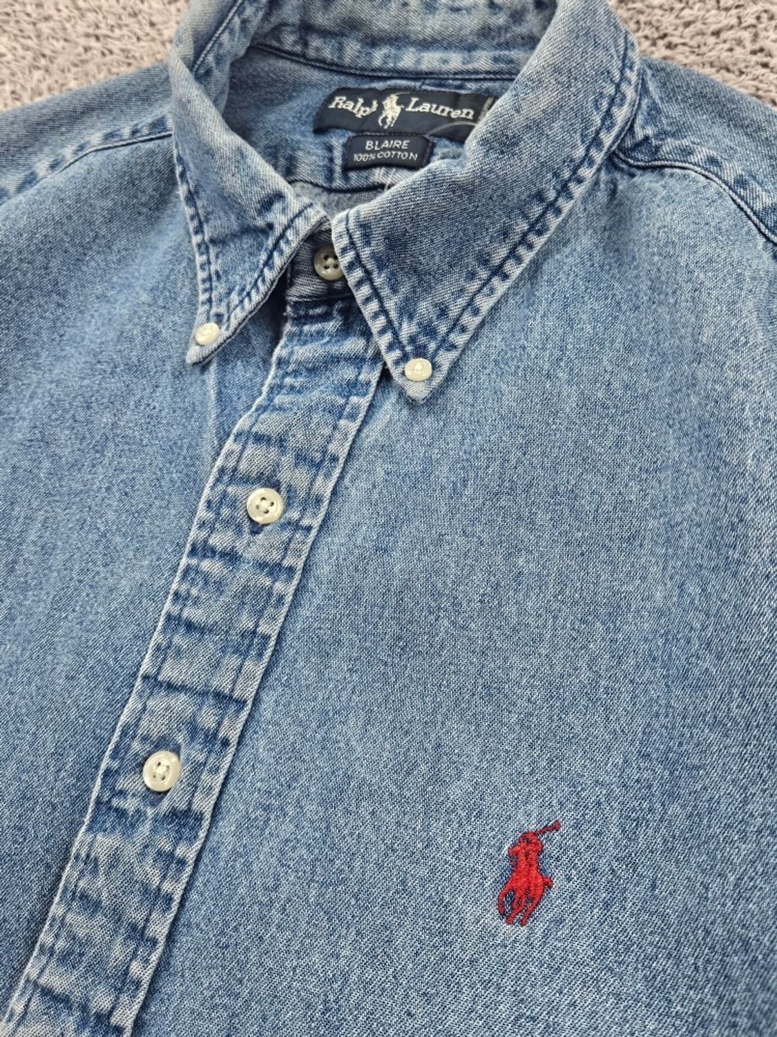 80's 폴로랄프로렌 블레어 데님 셔츠 ( L ) / 11453 상품이미지10