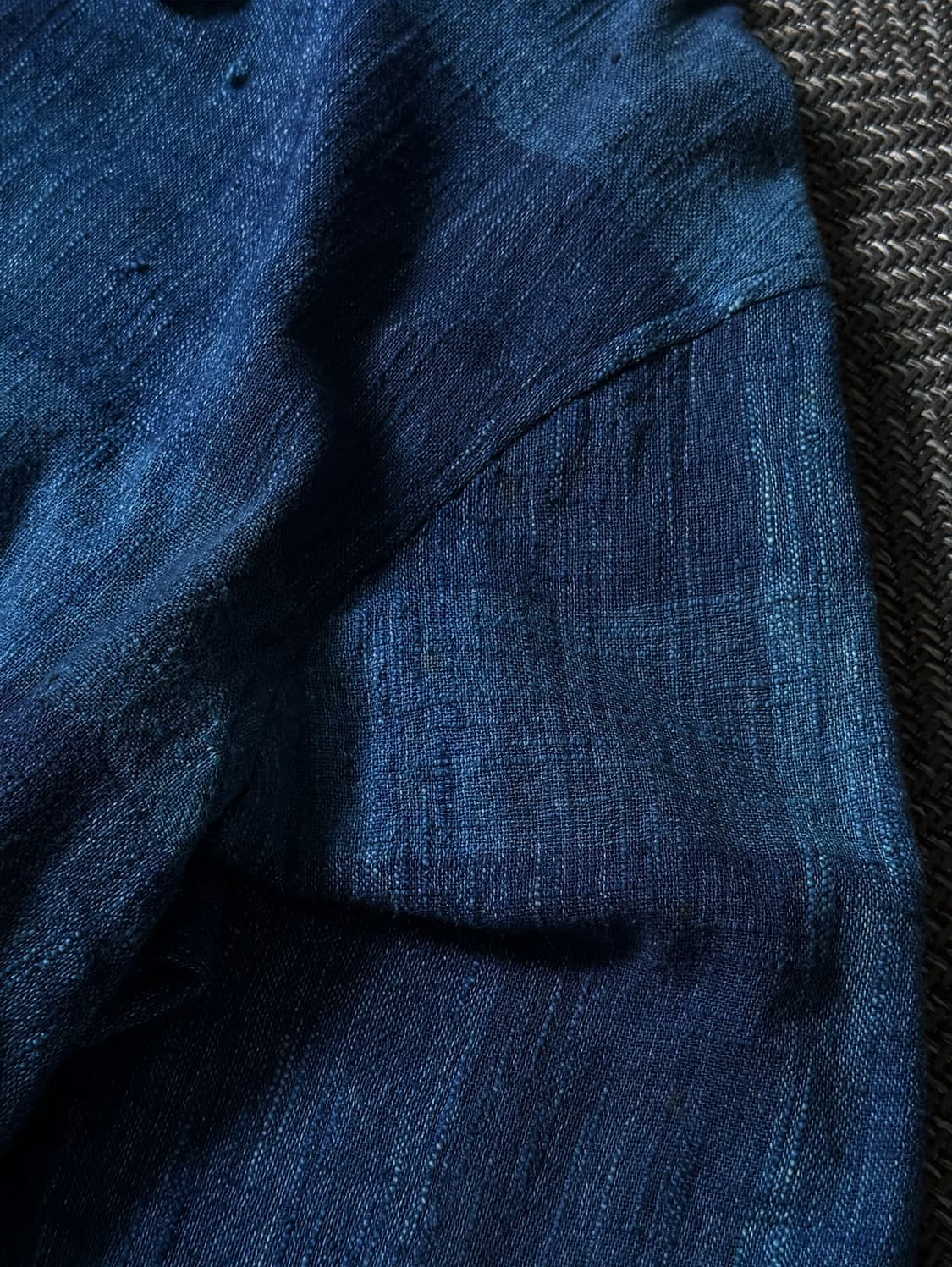 90s MENS BA-TSU 체크 인디고 블루 워크 자켓 (105) 상품이미지8