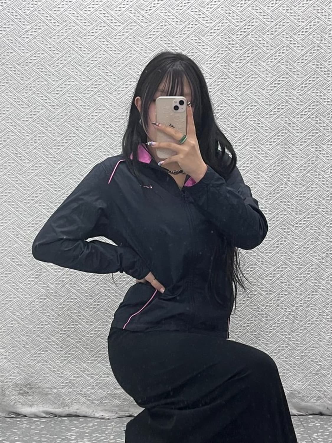 나이키 빈티지 핫핑크카라 러닝 바람막이 집업 M C07745 상품이미지2