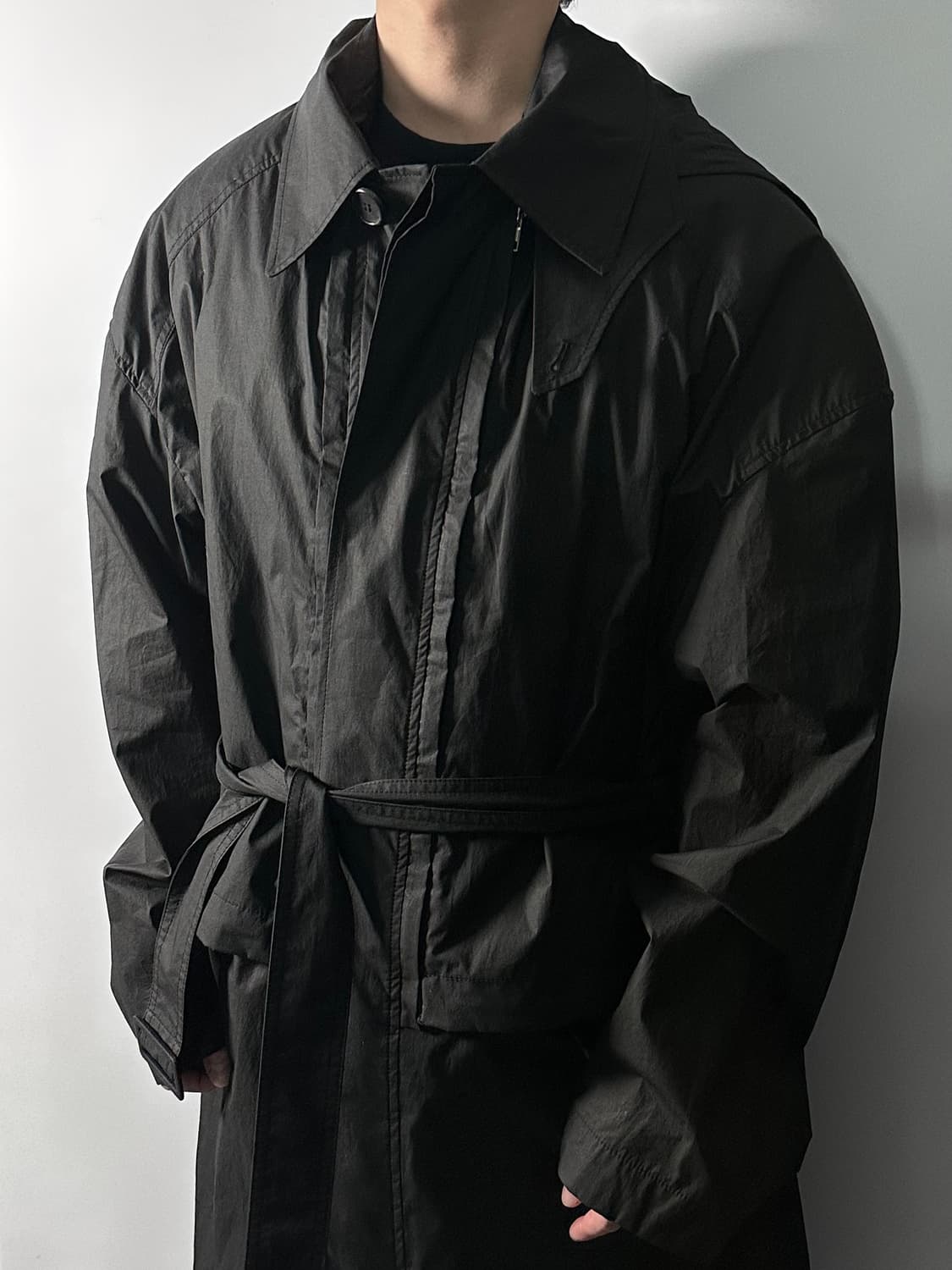 준지 블랙 탈부착 후디 트렌치코트  (on.449)  상품이미지2