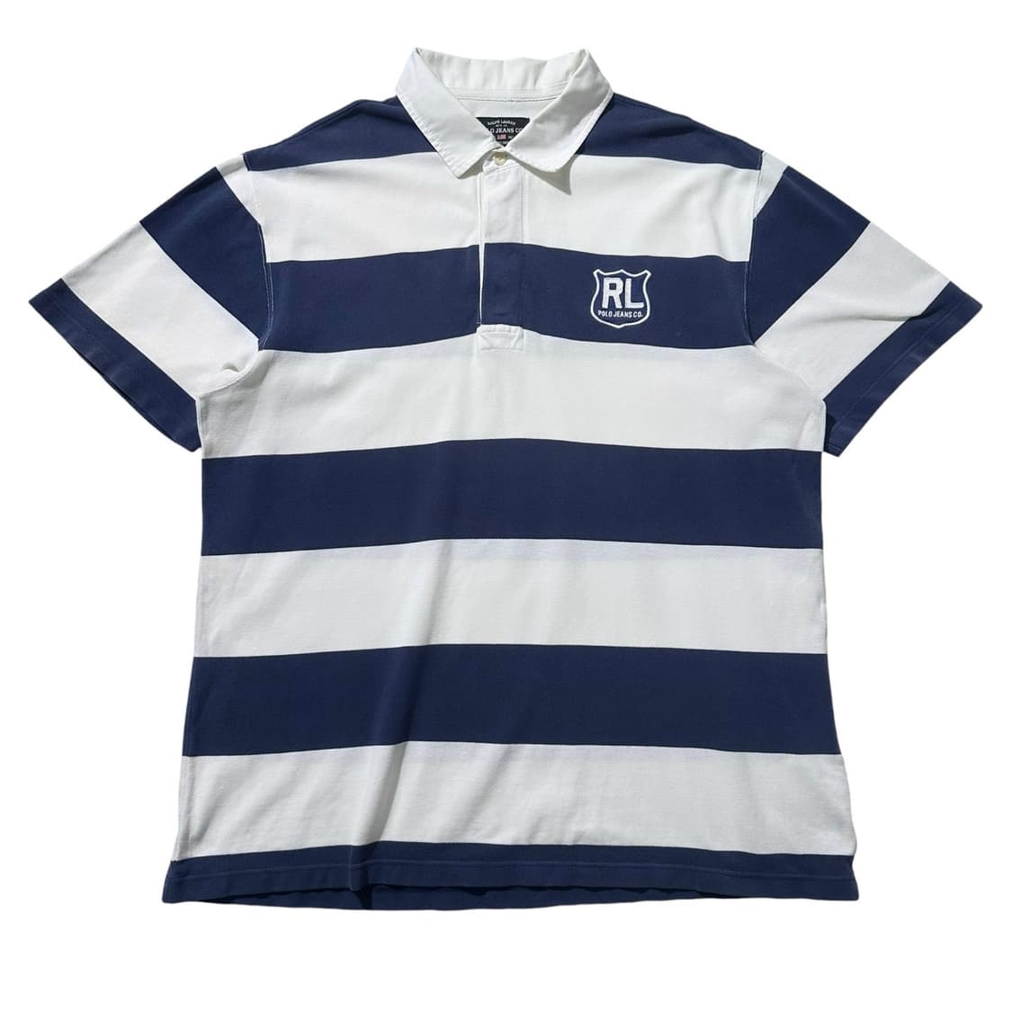 폴로 진스 컴퍼니 랄프로렌 크레스트 로고 스트라이프 피케 카라반팔 티셔츠 상품이미지1